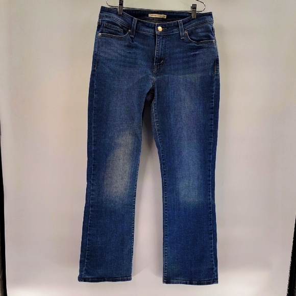 Levi's 529 Curvy Bootcut Denim Jeans Size 12 Material Fade Mid Rise - Picture 1 of 10